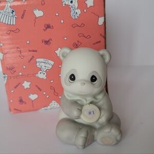 Vintage Precious Moments Panda Heart Birthday Collectible Porcelain Figurine
